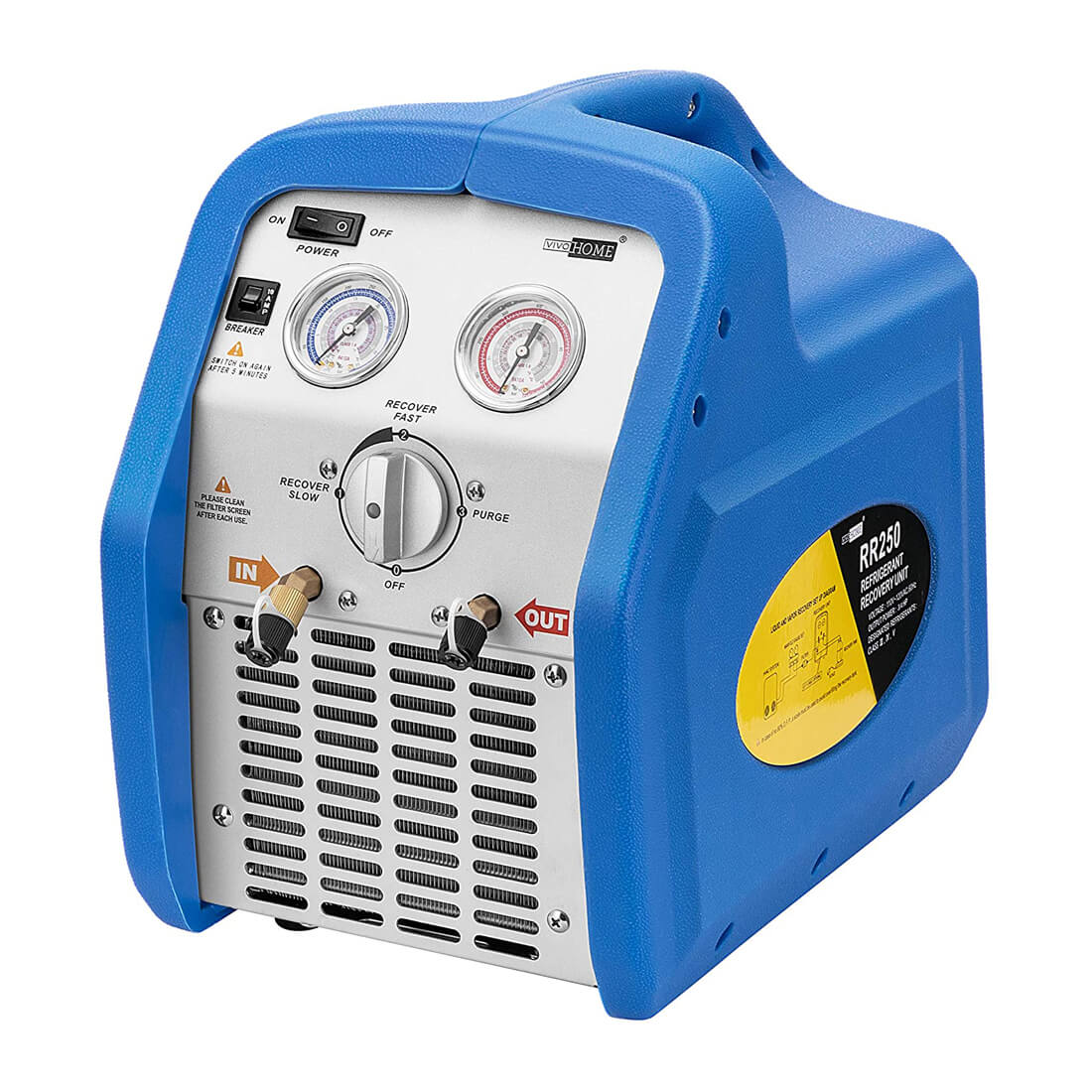 VIVOHOME Refrigerant Recovery Machine 110-120V AC 60Hz 3/4HP Single Cylinder