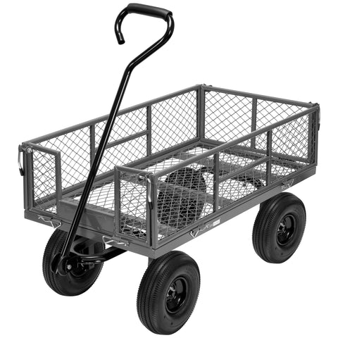 VIVOHOME 1100 Lbs Steel Garden Cart Folding Utility Tool Wagon with Removable Sides, 6 Colors