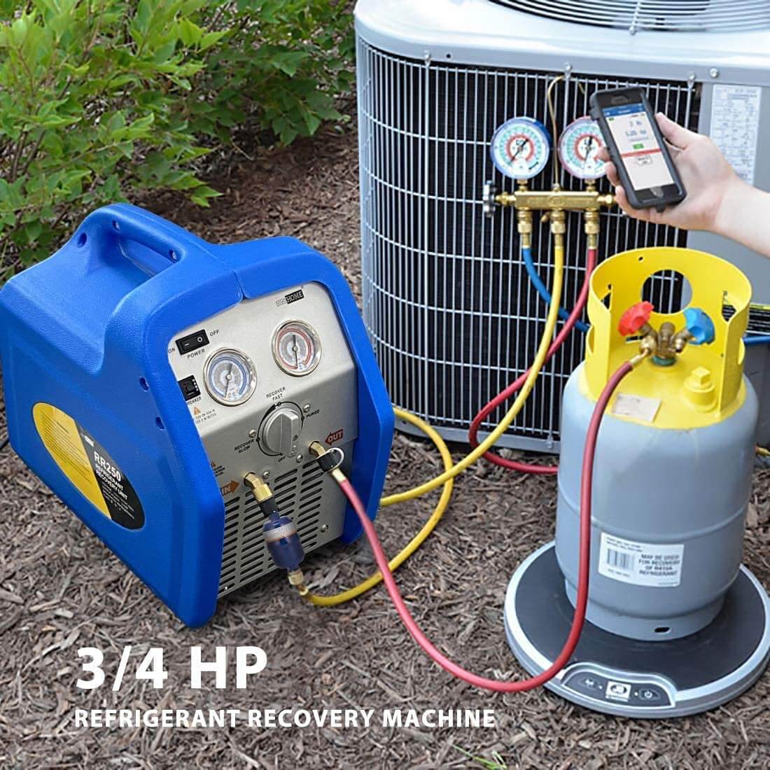 VIVOHOME Refrigerant Recovery Machine 110-120V AC 60Hz 3/4HP Single Cylinder