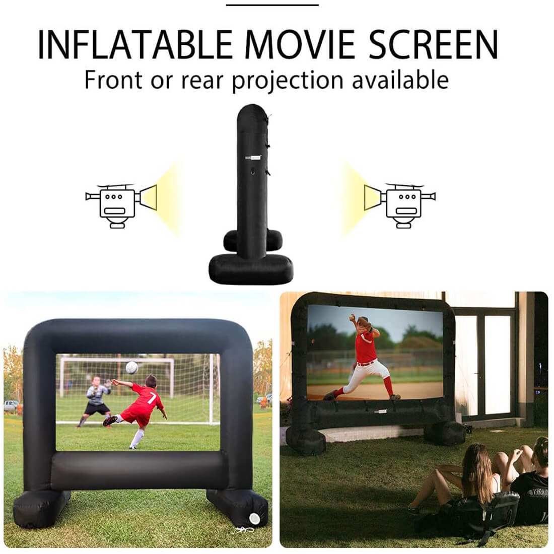 VIVOHOME 17 Feet Indoor and Outdoor Inflatable Blow up Mega Movie Projector Screen with Carry Bag for Front and Rear Projection