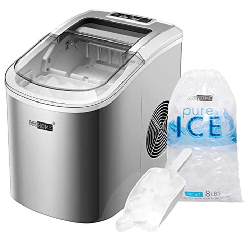 VIVOHOME Electric Portable Compact Countertop Automatic Ice Cube Maker Silver