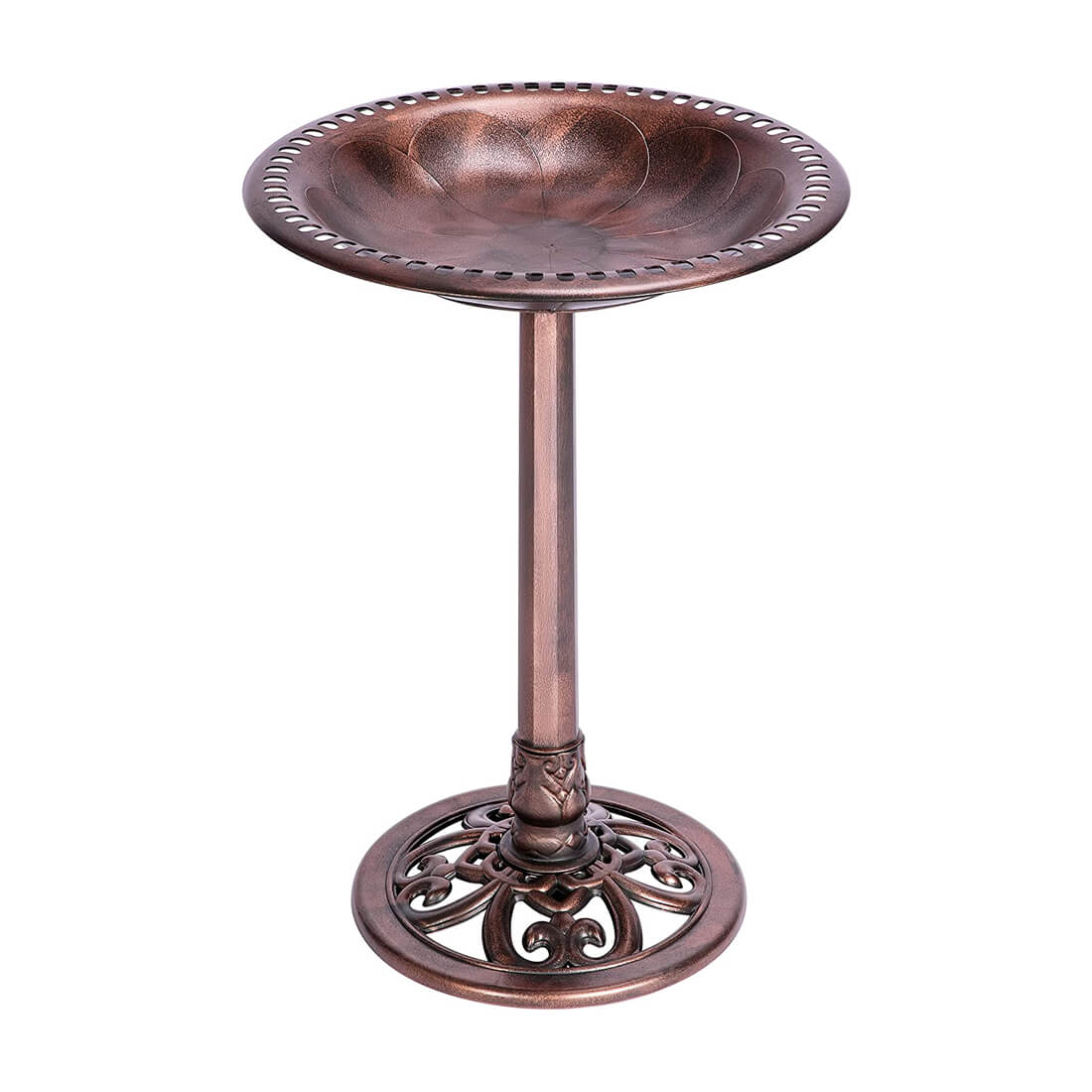 VIVOHOME 28 Inch Height Polyresin Lightweight Antique Outdoor Garden Bird Bath Bronze