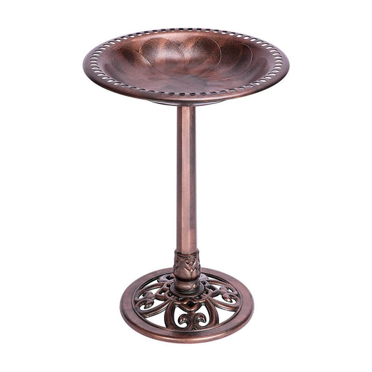 VIVOHOME 28 Inch Height Polyresin Lightweight Antique Outdoor Garden Bird Bath Bronze 1100