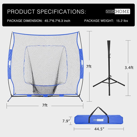 VIVOHOME Baseball Practice Net Set with Strike Zone Target and Carry Bag